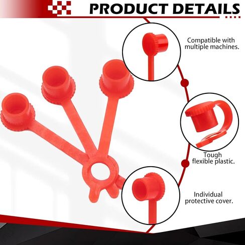 (50 Count) Grease Fitting Caps fits All Standard and Metric Grease Fittings,Red in Kuwait