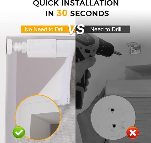 HOMEDEMO No Drill No Tools Cordless Roman Shades for Window,Room Darkening Easy Install Linen Fabric Blackout Roll Up Roman Blinds Window Blinds Inside Mount 23" W x 64" H Grayish White in Kuwait