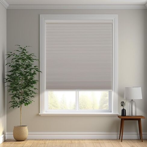 Changshade Cordless Cellular Shades, Blackout Honeycomb Shades for Windows, Pull Down Pleated Blinds, Easy to Install for Indoor Windows and French Doors,71" W x 72" H, Beige in Kuwait