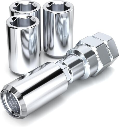 White Knight 2806-4 Chrome Tuner Acorn Lug Nut with Key - 4 Piece, Onesize in Saudi Arabia