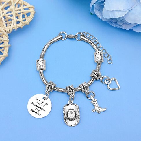 Mwphuy Cowgirl Boot Bracelet Cowgirl Gifts for Women Country Western Jewelry Gift Cow girl Lover Gifts Cow girl Themed Gift for Friend Farm Lover Charm Bangle Christmas Birthday Present in Saudi Arabia