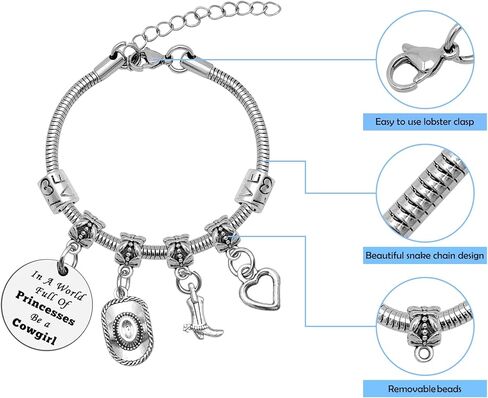 Mwphuy Cowgirl Boot Bracelet Cowgirl Gifts for Women Country Western Jewelry Gift Cow girl Lover Gifts Cow girl Themed Gift for Friend Farm Lover Charm Bangle Christmas Birthday Present in Saudi Arabia