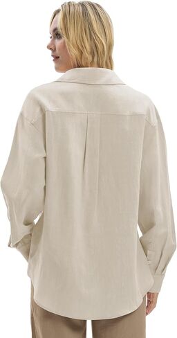 Women's Linen Shirts Casual Button Down Linen Tops for Women Long Sleeve Loose Fit for Summer Beach Vacation in Saudi Arabia