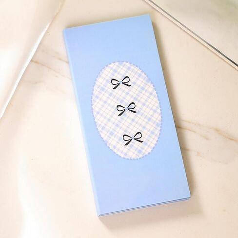 Sticky Notes Set, Blue and Pink, Gingham Pattern with Bow Design, Multi-Size Memo Pads for Planners and Journaling for Work Study School Supplies Adults Office (Blue) in Kuwait