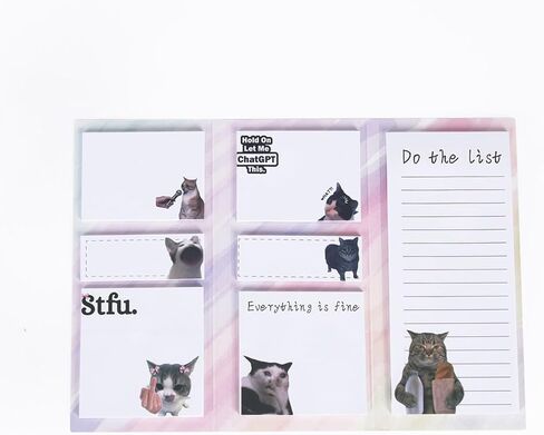 Sticky Notes Set, Blue and Pink, Gingham Pattern with Bow Design, Multi-Size Memo Pads for Planners and Journaling for Work Study School Supplies Adults Office (Blue) in Kuwait
