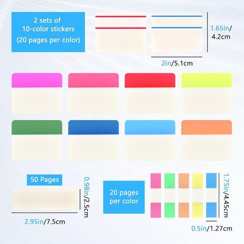 550 جهاز كمبيوتر شخصى، علامة تبويب 2 بوصة، علامات تبويب مؤشرة ملونة قابلة للكتابة، صفحات قابلة لإعادة تعيين وضعها، علامات تبويب ملف علامات التبويب، ملصقات ذاتية اللصق للقراءة، ملصق مقسم للكتب والمجلدات والدفتر والمجلدات in Kuwait