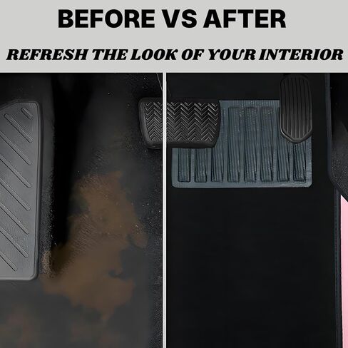 4 Piece Black and Pink Car Floor Mats,PU Leather Waterproof Anti-Slip Auto Mats,Front & Rear Car Liners,Universal Fit for Most Vehicles in Saudi Arabia