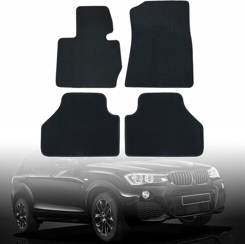 Mythoria Car Floor Mats Full Set Fit for BMW 3 Series F30 2012 2013 2014 2015 2016 2017 2018 2019 | Black, Velour Carpet | Waterproof, with Anti-Slip Backing in Kuwait