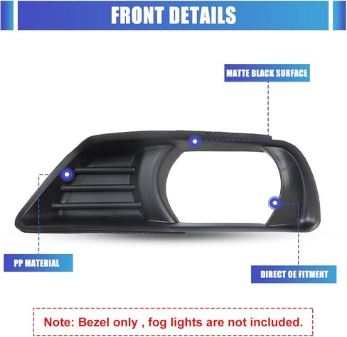 CPW Fog Lights Cover Fog Lamp Bezel Trim for Toyota Camry 2007-2009, Black Factory OEM Style Fog Lamps Covers Bezel Set Replacement, Passenger and Driver Sides in Saudi Arabia
