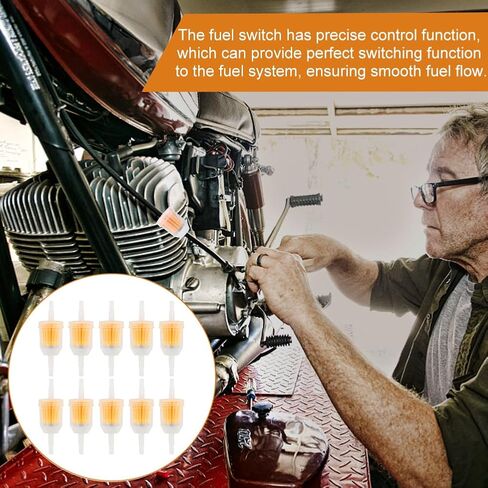 10 PCS Gas Inline Fuel Filters, 1/4 Inch x 5/16 Inch Universal Gas Fuel Filter Replacement for Cars, Motorcycles, Trucks And Gasoline Powered Engines(Plastic) in Kuwait