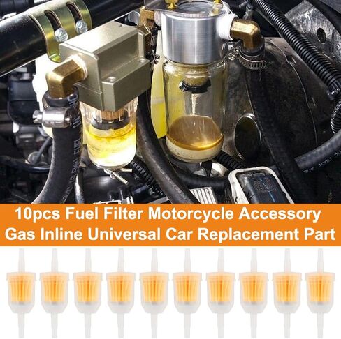 10 PCS Gas Inline Fuel Filters, 1/4 Inch x 5/16 Inch Universal Gas Fuel Filter Replacement for Cars, Motorcycles, Trucks And Gasoline Powered Engines(Plastic) in Kuwait