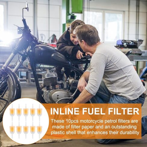 10 PCS Gas Inline Fuel Filters, 1/4 Inch x 5/16 Inch Universal Gas Fuel Filter Replacement for Cars, Motorcycles, Trucks And Gasoline Powered Engines(Plastic) in Kuwait