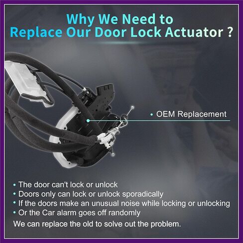 Front Right Passenger Side Power Door Lock Actuator Motor with Cable for Infiniti Q50 2014-2020 Door Latch Actuator Assembly Replace No.805004HB0A Black Premium Fit Design in Saudi Arabia