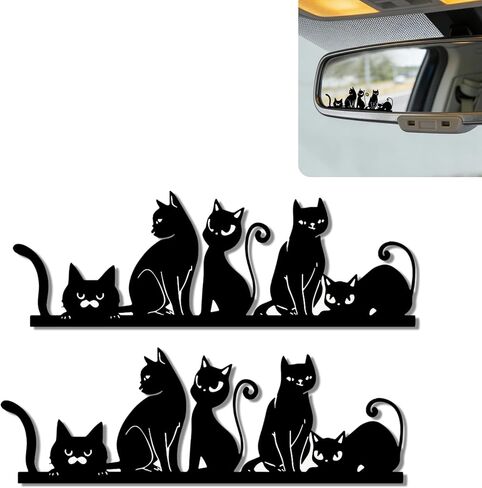 2Pack Highland Cow Car Mirror Decal - Cute Moo-tivational Rear View Mirror Sticker,Waterproof Vinyl Car Decals,Cows Car Accessories Decor,Highland Cow Lovers Gifts for Women Men in Saudi Arabia