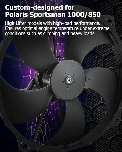 Radiator Cooling Fan for Polaris Sportsman 850 High Lifter & 1000 XP (2016-2022) - Replaces OEM 2413007 - High-Performance Engine Cooling Fan Assembly, Plug-and-Play Installation in Saudi Arabia