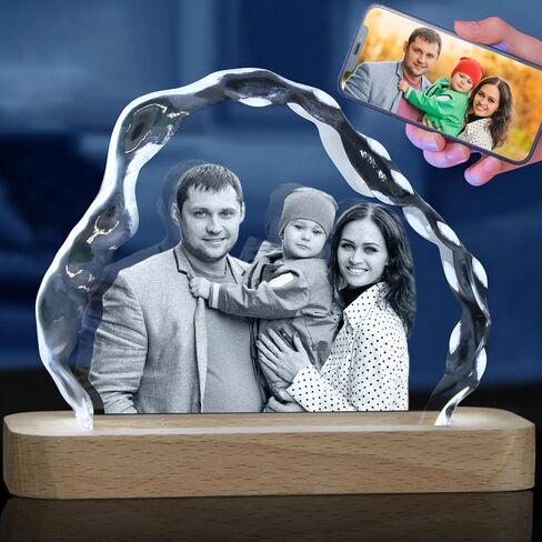 3D Photo Crystal, Personalized Gifts for Women,Wife,Him,Custom Birthday,Anniversary,Memorial,Mother's Day,Couples Gifts in Saudi Arabia