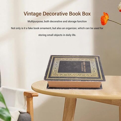 Decorative Book Box Wood Leather European Vintage Book Shape Storage Box Faux Antique for Home Hotel Office in Saudi Arabia