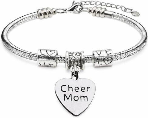 سوار Cheer Mom من مجموعة إنفينيتي - مجوهرات التشجيع الحب، إكسسوارات قابلة للهدايا غير قابلة للتشويه لقادة المشجعين، سوار ساحر قابل للتعديل in Saudi Arabia