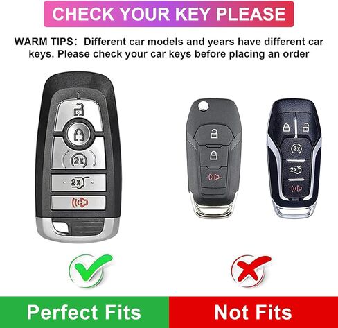 EnerCharge for Ford Key Fob Cover with Keychain, Black TPU Key Case Shell for Ford Explorer Fusion Escape Edge Expedition F150 F250 F350 F450 F550 Maverick Mustang (Black Purple) in Saudi Arabia