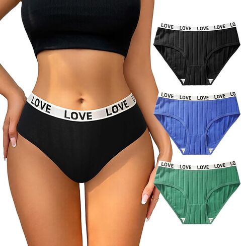 Organic Cotton Panties for Women - Seamless Soft Comfortable Underwear with Printed Elastic Waistband, Elegant Daily Wear in Saudi Arabia