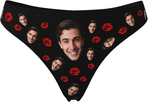 Personalized Thongs With Face,Custom Thong For Women, Customized Underwear Panties With Photo Funny Gift in Kuwait