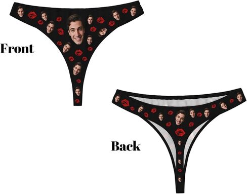 Personalized Thongs With Face,Custom Thong For Women, Customized Underwear Panties With Photo Funny Gift in Kuwait