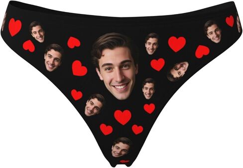 Personalized Thongs With Face,Custom Thong For Women, Customized Underwear Panties With Photo Funny Gift in Kuwait