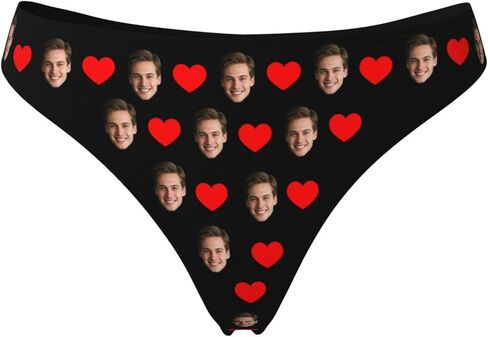Personalized Thongs With Face,Custom Thong For Women, Customized Underwear Panties With Photo Funny Gift in Kuwait