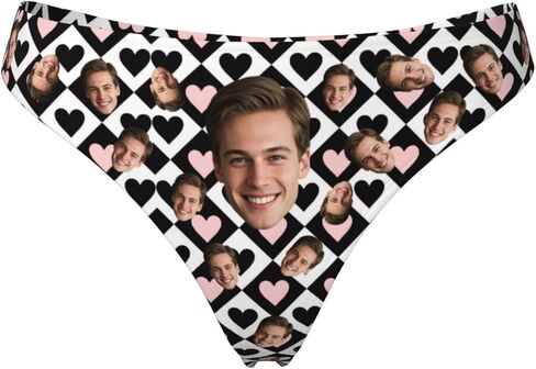 Personalized Thongs With Face,Custom Thong For Women, Customized Underwear Panties With Photo Funny Gift in Kuwait