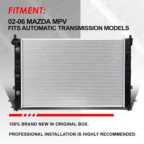 Auto Dynasty Radiator Compatible with 2002-2006 Mazda MPV AT, DPI 2768 Factory Style 1-Row Cooling Radiator, Aluminum Core in Saudi Arabia