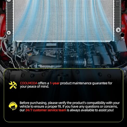 CU13398 Aluminum Radiator Compatible with 2014-2016 GMC Sierra 1500 2014-2016 Chevrolet Silverado 1500 2015-2016 Tahoe Suburban 2015-2016 Yukon XL 2015-2016 Cadillac Escalade ESV 5.3L 6.2L V8 CU13398 in Kuwait