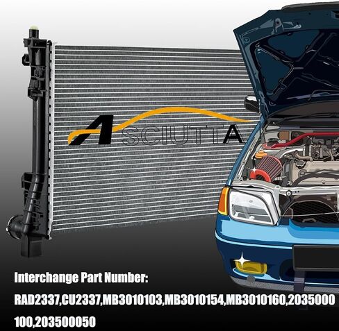 مشعاع ألومنيوم مناسب لـ 2001-2009 مرسيدس بنز C230 C240 ​​C280 C32 C320 C350 C55 CLK320 CLK500 SLK280 SLK350 AMG 1.8L 2.3L 2.5L 2.6L 3.0L 3.2L 3.5L 5.0L in Kuwait