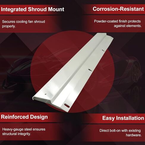 Radiator Upper Support Bracket Shroud Compatible with 1982-1992 Chevrolet Camaro Firebird 3rd Gen 3-Row Radiator Black Finish in Kuwait