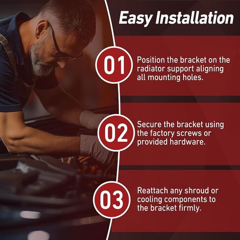 Radiator Upper Support Bracket Shroud Compatible with 1982-1992 Chevrolet Camaro Firebird 3rd Gen 3-Row Radiator Black Finish in Kuwait