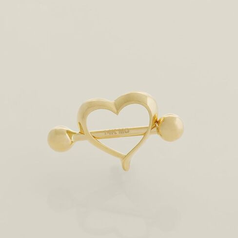 ANYGOLDS 14k Solid Gold Heart Barbell Nipple Piercing - 14 Gauge Body Jewelry With Heart & Screwball Closure - Cute & Dainty Ring - 1pcs in Kuwait