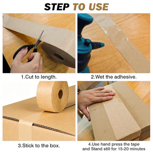 شريط مقوى بورق كرافت منشط بالماء، عبوة واحدة، 2.75 بوصة × 380 قدم، للتغليف والشحن الآمن عالي التحمل، صديق للبيئة وقابل للتحلل البيولوجي in Kuwait