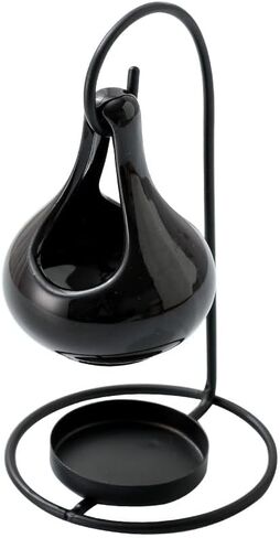 Modern Minimalist Candle Holder, Sturdy Iron Candlestick with Rounded Black Finish, Tabletop Decoration Centerpiece for Living Room, Bedroom, Kitchen, Dining Table Black in Saudi Arabia