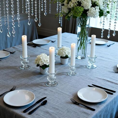 80 Pcs Glass Candlestick Holders Bulk 2.5 Inch Clear Glass Small Ritual Candle Stand Taper Candle Holders Table Centerpieces for Christmas Wedding Party Dining in Kuwait