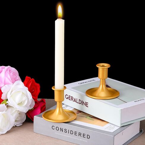 مجموعة حوامل شموع مستدقة ذهبية مكونة من 12 قطعة، حوامل شمعدان نحاسية قصيرة عتيقة لطاولة الزفاف المركزية، والكريسماس، والعطلات، وديكور المنزل in Kuwait