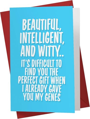 Karto Funny Birthday Card for Daughter - Large 5.5 x 8.5 inch Happy Birthday Cards for Son - 30th 40th 50th 60th 70th - Genes Color in Saudi Arabia
