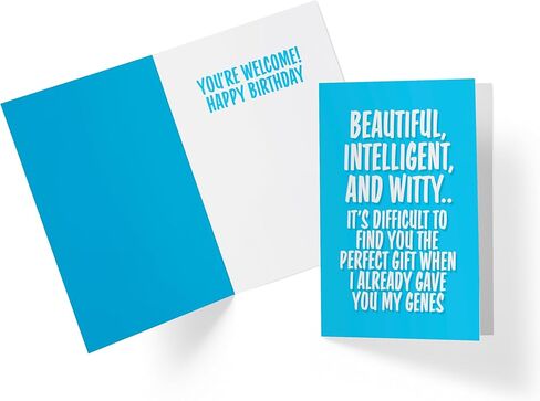 Karto Funny Birthday Card for Daughter - Large 5.5 x 8.5 inch Happy Birthday Cards for Son - 30th 40th 50th 60th 70th - Genes Color in Saudi Arabia