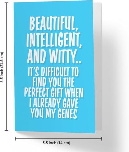 Karto Funny Birthday Card for Daughter - Large 5.5 x 8.5 inch Happy Birthday Cards for Son - 30th 40th 50th 60th 70th - Genes Color in Saudi Arabia