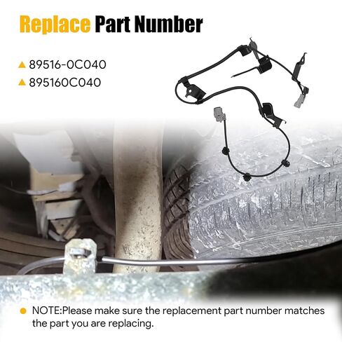 الجبهة اليسرى سائق الجانب ABS عجلة السرعة الاستشعار الأسلاك تسخير صالح لتويوتا تندرا 2007-2021 ل سيكويا 2008-2022 ABS التحكم في الانزلاق الاستشعار سلك # 89516-0C040 895160C040 in Kuwait