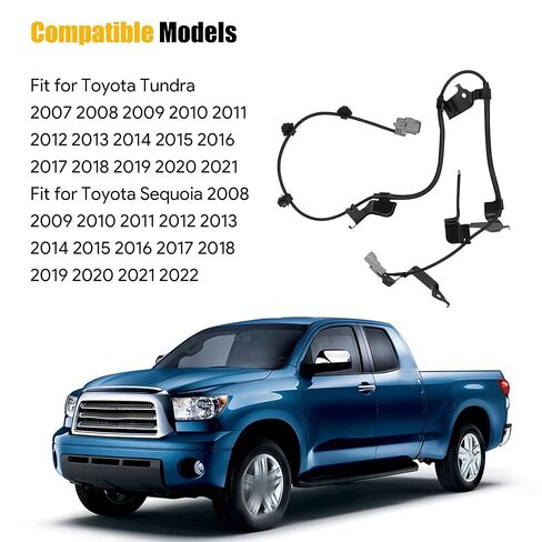 الجبهة اليسرى سائق الجانب ABS عجلة السرعة الاستشعار الأسلاك تسخير صالح لتويوتا تندرا 2007-2021 ل سيكويا 2008-2022 ABS التحكم في الانزلاق الاستشعار سلك # 89516-0C040 895160C040 in Kuwait