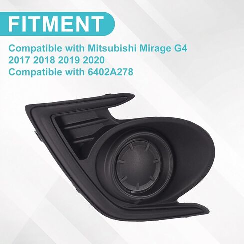 غطاء مصباح الضباب متوافق مع Mitsubishi Mirage G4 2017 2018 2019 2020 إطار ضوء الضباب الأمامي للركاب الأيمن 6402A278 in Kuwait