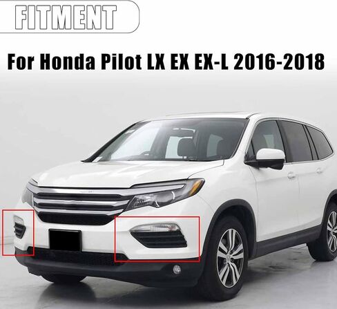 زوج غطاء مصباح الضباب الخفيف لهوندا بايلوت LX EX EX-L 2016-2018 مصباح الضباب الحافة الخارجية للسائق الأيسر والركاب الأيمن استبدال OE 71102TG7A00 HO1039130 71107TG7A00 HO1038130 in Kuwait