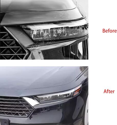 Exterior Decoration Accessories Compatible with Honda Accord 11th Gen 2023 2024 2025 Headlight Eyelid Eyebrow Edge Cover ABS 2PCS Chrome in Saudi Arabia