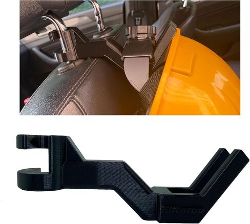 Hard Hat Holder for Truck - 3-Second Install Headrest Hook Hanger for Hardhat and Safety Vest Storage, Hard Hat Buddy Rack for Construction, Utility, Linemen & Miners in Saudi Arabia