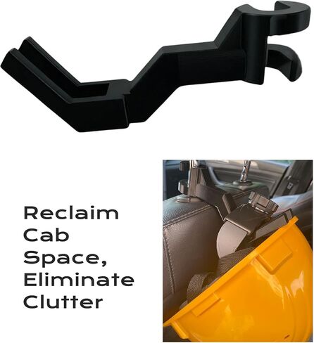 Hard Hat Holder for Truck - 3-Second Install Headrest Hook Hanger for Hardhat and Safety Vest Storage, Hard Hat Buddy Rack for Construction, Utility, Linemen & Miners in Saudi Arabia