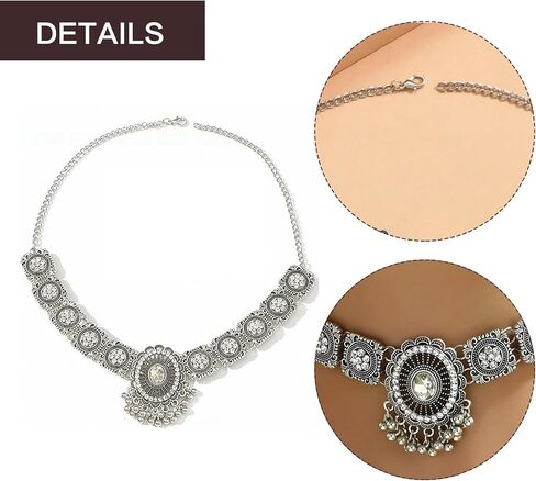 Indian Jewelry Sets for Women,Bollywood oxidized Choker Necklace,Forehead Jewelry,Dainty Wedding Jewelry Set,Maang Tikka Indian Jewelry Set,Traditional Bridal Temple Gifts for Women in Kuwait